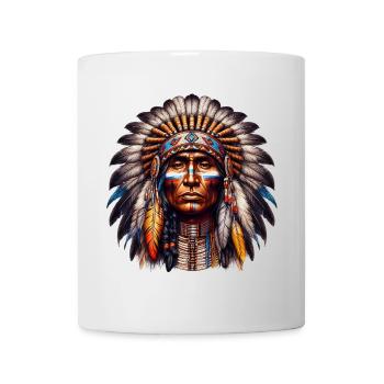Amerikanisch, Indianer, Amerikaner - Tasse - Weiß - Vorne
