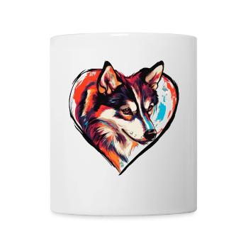 Husky Chien Cœur Chien Amour - Mug blanc - blanc - Devant