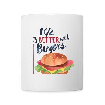 life is better with burgers cool - Tasse - Weiß - Vorne