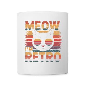 Retro Cat with Sunglasses and Text - Mug - white - Front