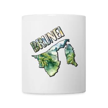 Watercolor Map Brunei - Mug - white - Front