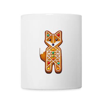 Fuchs im Lebkuchen Stil– Kreatives Weihnachtsmotiv - Tasse - Weiß - Vorne