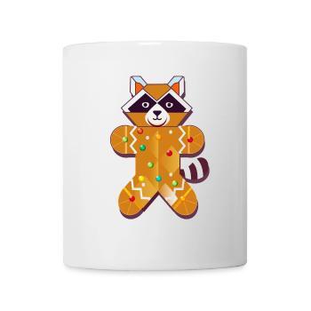Lebkuchen-Waschbär – Lustiges Weihnachtsdesign - Tasse - Weiß - Vorne