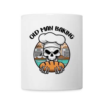 Lustiger Bäcker Skull mit Brot - Tasse - Weiß - Vorne