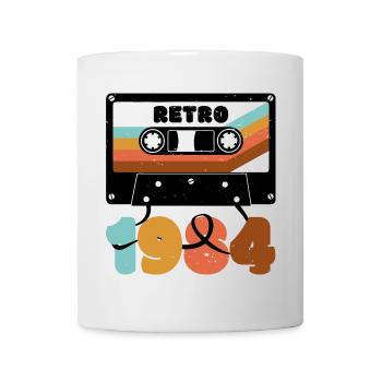 Mehrfarbiges Retro-Kassettendesign der 1980er Jahre - Tasse - Weiß - Vorne