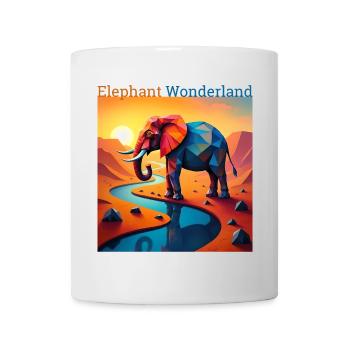 Geometrisches Elefanten-Wunderland - Tasse - Weiß - Vorne