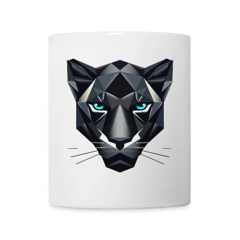 Panthère noire géométrique – Puissance et élégance - Mug blanc - blanc - Devant