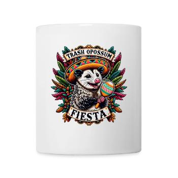Funny opossum with sombrero and maracas - Mug - white - Front
