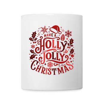 Holly Jolly Christmas Motif - Tasse - Weiß - Vorne
