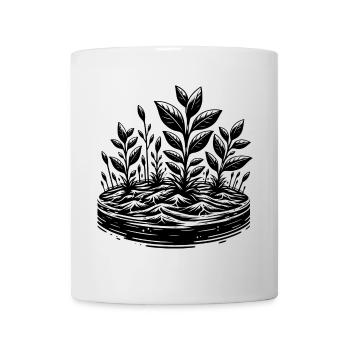 Une mer pleine de vie – des plantes au lieu du plastique - Mug blanc - blanc - Devant