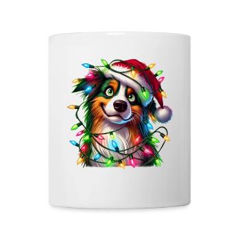 Australian Shepherd Christmas Dog Fairy Lights - Mug - white - Front