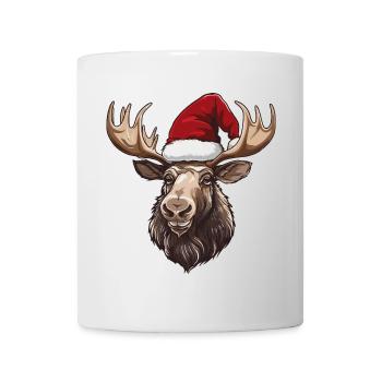 Moose Head Christmas Portrait - Mug - white - Front
