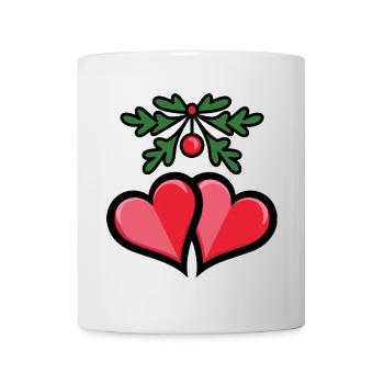 Coeurs de gui romantiques - Mug blanc - blanc - Devant