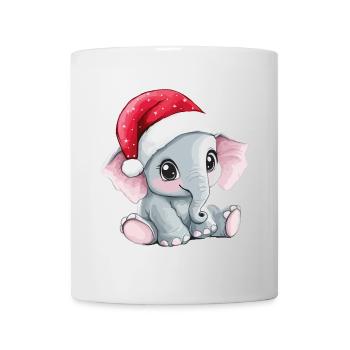 Elefant Weihnachten Süß Niedlich Weihnachtlich - Tasse - Weiß - Vorne