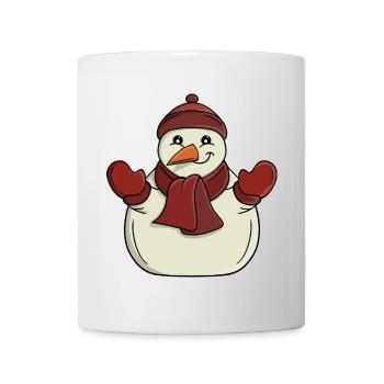 Mignon bonhomme de neige saison d’hiver - Mug blanc - blanc - Devant