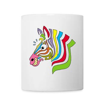 mehrfarbiges Zebra - Tasse - Weiß - Vorne
