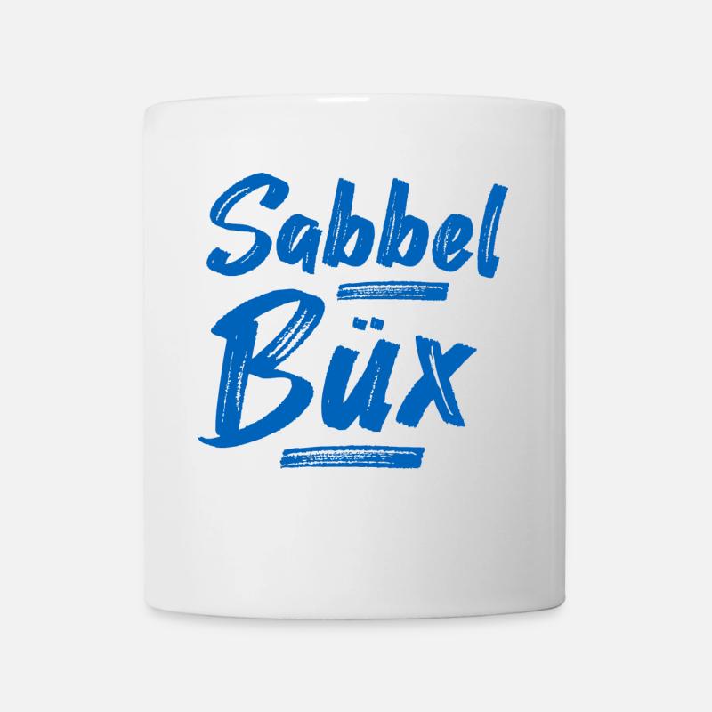 Sabbelbüx Plattdeutsch blau - Tasse - Weiß