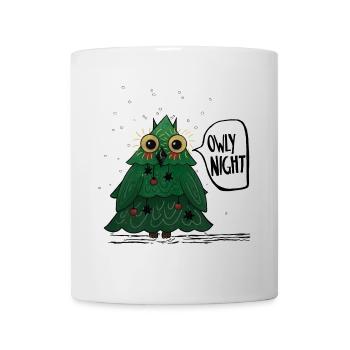 Owly Christmas Night Christmas Tree Owl - Mug - white - Front