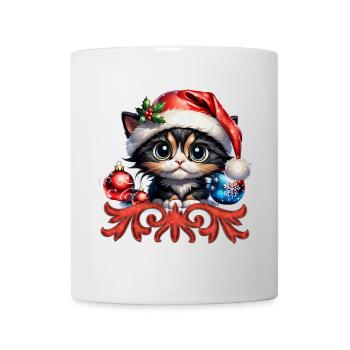 Adorable Christmas kitten. - Mug - white - Front
