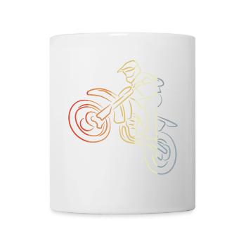 Motocross Line Drawing - Mug - white - Front