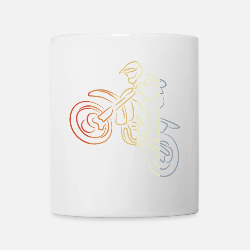 Dessin au trait de motocross - Mug blanc - blanc