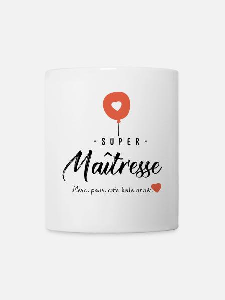 Maîtresse Cadeau super maîtresse - Mug blanc - blanc