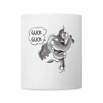 Drolliger Elefant Tiermotiv Wildtier Elefanten - Tasse - Weiß - Vorne