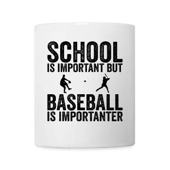 Schule ist wichtig, aber Basketball ist noch wichtiger - Tasse - Weiß - Vorne