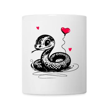Serpent avec ballon coeur - Heartful Creatures - Mug blanc - blanc - Devant