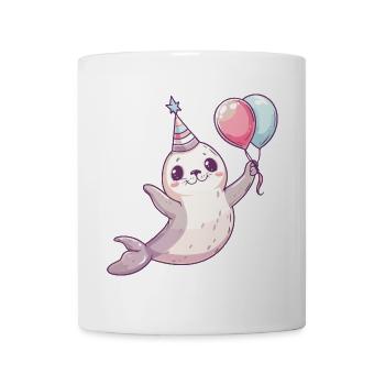 Robbe Tier Geburtstag Comic - Tasse - Weiß - Vorne