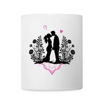 Küssendes Liebespaar Valentinstag Liebe - Tasse - Weiß - Vorne