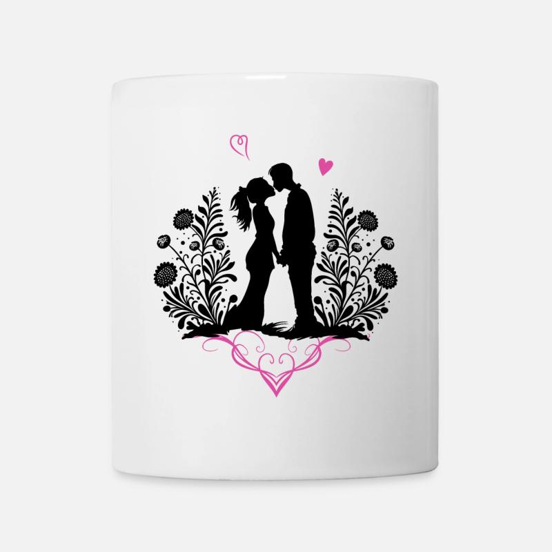 Küssendes Liebespaar Valentinstag Liebe - Tasse - Weiß