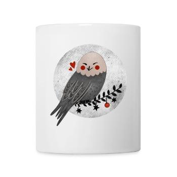 Weihnachtliche Eule - Tasse - Weiß - Vorne
