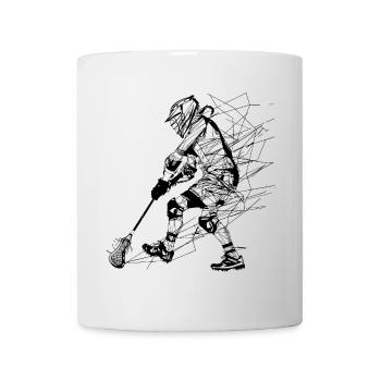 Lacrossespieler Strichzeichnung - Tasse - Weiß - Vorne