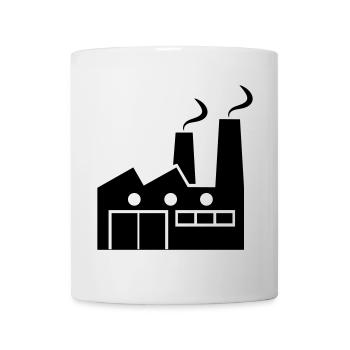 Abstract geometric line art of a factory - Mug - white - Front