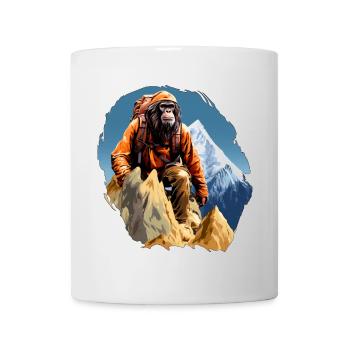 Monkey Mountaineer / Hiking Monkey - Mug - white - Front