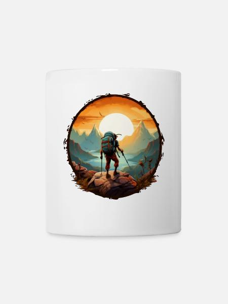 Alpinistes avant le lever du soleil - Mug blanc - blanc