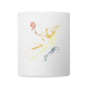 Badminton Frau Grafitti - Tasse - Weiß - Vorne