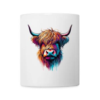 Schottische Hochlandkuh - Tasse - Weiß - Vorne