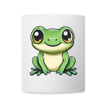 süßer Frosch - Grün - Fröhliches Design. - Tasse - Weiß - Vorne