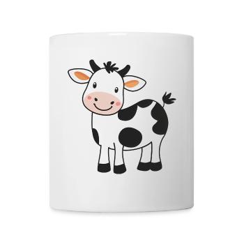 Vache de dessin animé mignonne - Design adorable et fantaisiste - Mug blanc - blanc - Devant