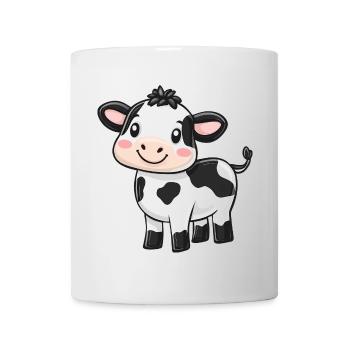 Niedliche Cartoon-Kuh - entzückendes und skurriles Design - Tasse - Weiß - Vorne