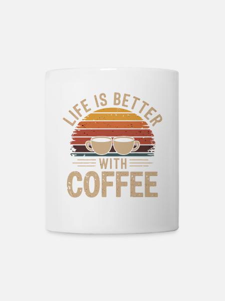 Life Is Better With Coffee Retro - Mug - white
