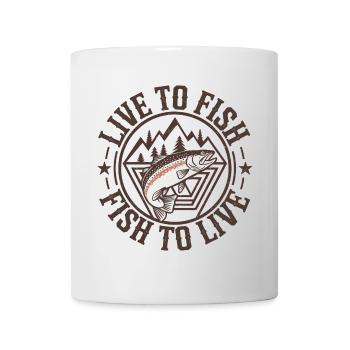 Live to Fish Fish to Live Badge - Mug - white - Front