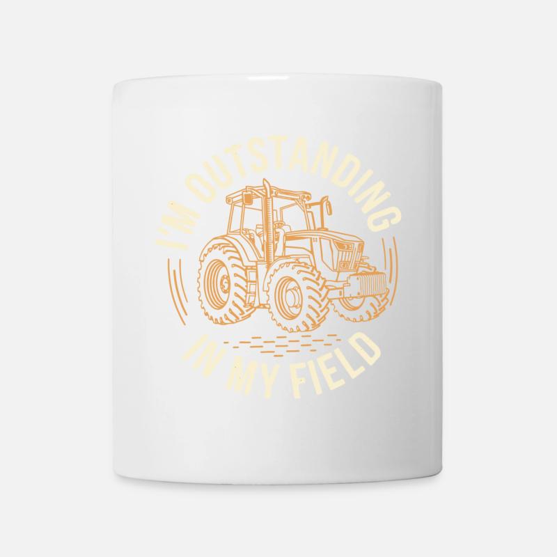 Outstanding in My Field Tractor - Mug - white