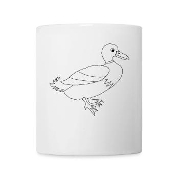 Ente / Erpel - Grafik schwarz-weiss - Tasse - Weiß - Vorne