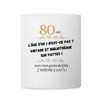80 ans exceptionnel - Mug blanc - blanc - Devant