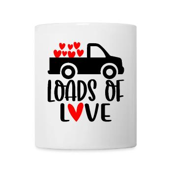 Loads Of Love Valentinstag Herzen - Tasse - Weiß - Vorne