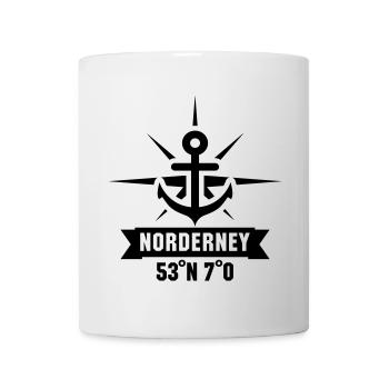 Norderney 53 Grad Nord 7 Grad Ost - Tasse - Weiß - Vorne