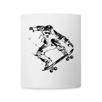 Cartoon Skateboarder - Tasse - Weiß - Vorne